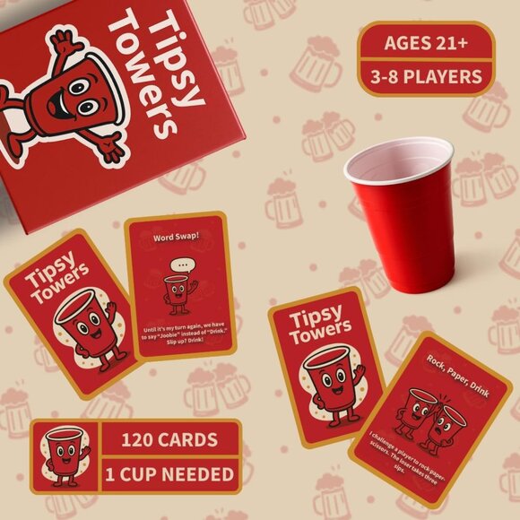 Tipsy Towers™ – Card Game for Adults – Party Game - Picture 4 of 8